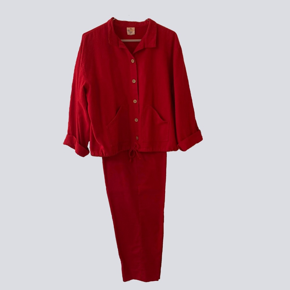 Red cotton drawstring jacket size L - Picture 5 of 5
